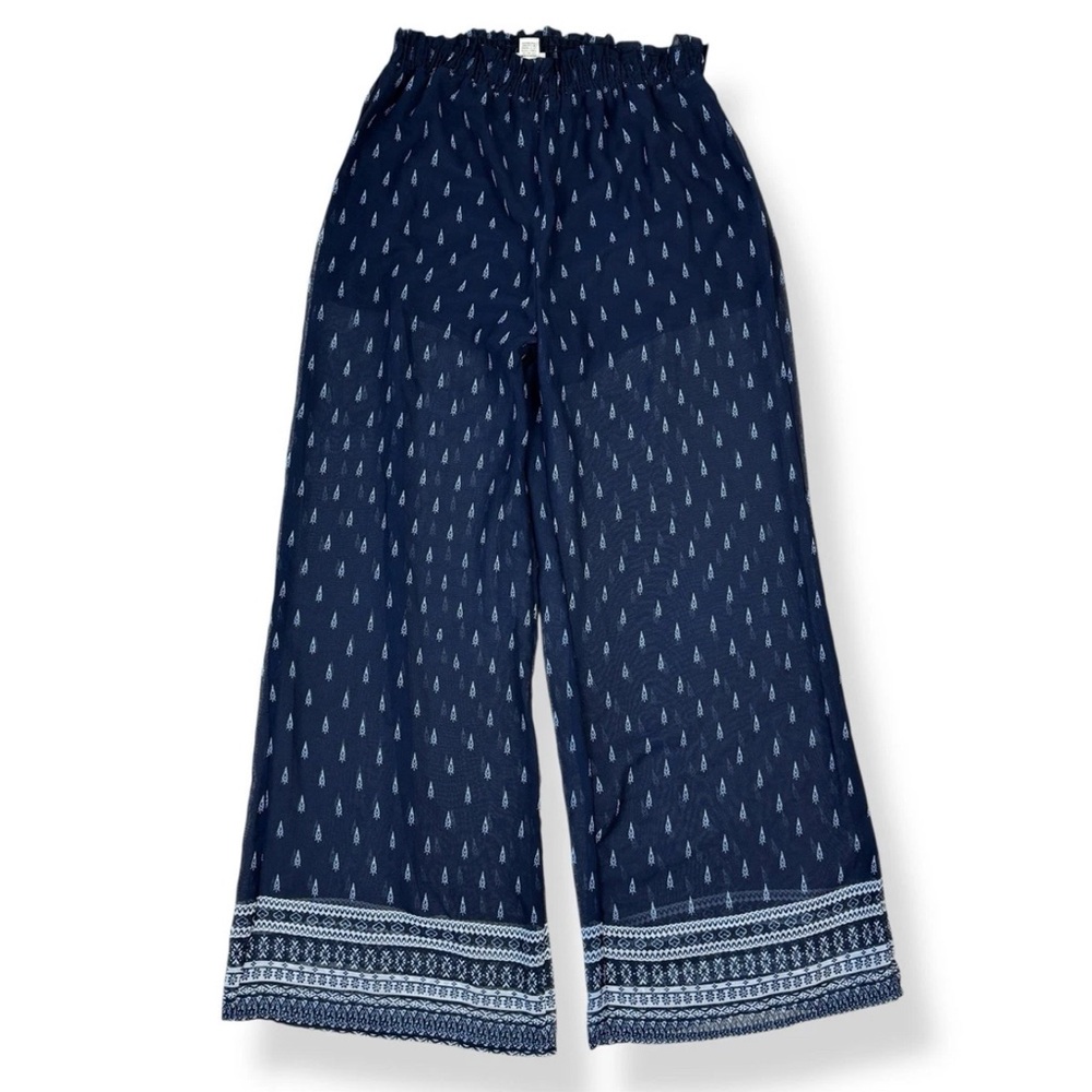 Daytrip Wide Leg Chiffon Pants Womens M Medium Blue Beach Pants
